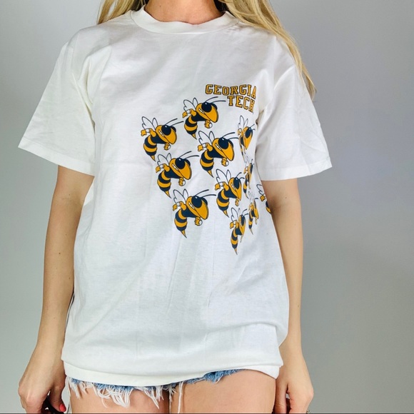 Vintage Georgia Tech White Crewneck Short sleeve t - Picture 3 of 8